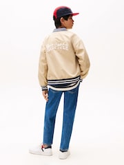Tommy Hilfiger Natural Relaxed Reversible Back Logo Bomber Jacket - Image 4 of 6