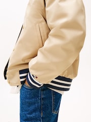 Tommy Hilfiger Natural Relaxed Reversible Back Logo Bomber Jacket - Image 5 of 6