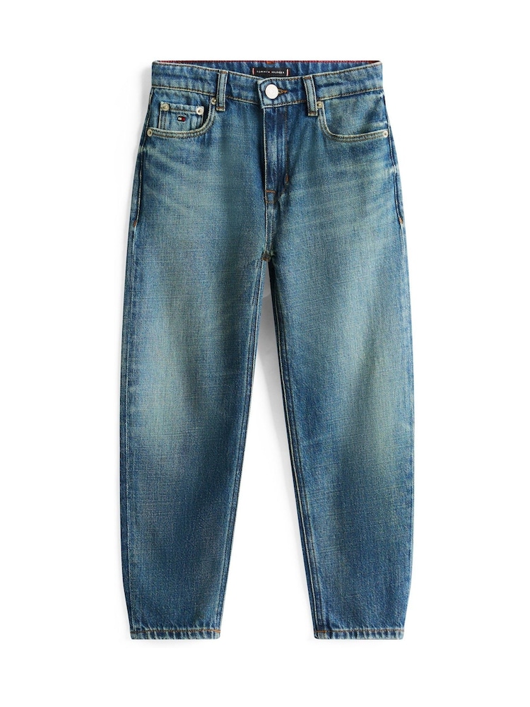 Tommy Hilfiger Blue Logo Embroidery Faded Jeans - Image 5 of 5