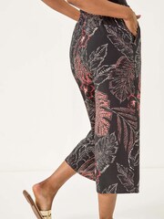 Roman Black Petite Abstract Culotte Trouser - Image 3 of 5