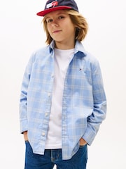 Tommy Hilfiger Blue Flag Embroidery Check Shirt - Image 1 of 5