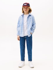Tommy Hilfiger Blue Flag Embroidery Check Shirt - Image 3 of 5