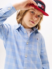 Tommy Hilfiger Blue Flag Embroidery Check Shirt - Image 4 of 5