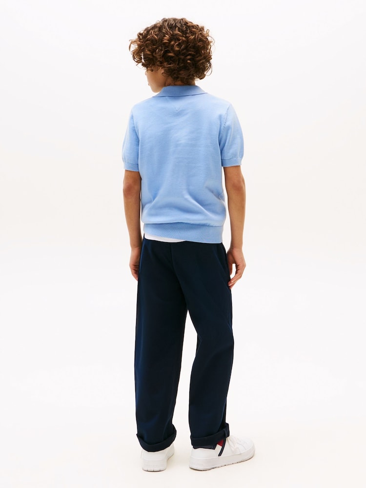 Tommy Hilfiger Blue Short Sleeve Polo Jumper - Image 2 of 5