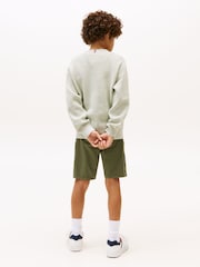 Tommy Hilfiger Green Textured Flag Embroidery Jumper - Image 2 of 5