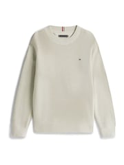 Tommy Hilfiger Green Textured Flag Embroidery Jumper - Image 5 of 5
