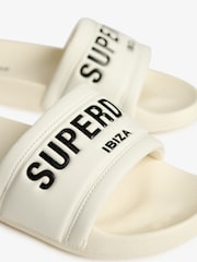 Superdry White City Luxe Pool Sliders - Image 2 of 2