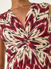 Roman Red Petite Abstract Twist Front Maxi Dress - Image 5 of 5