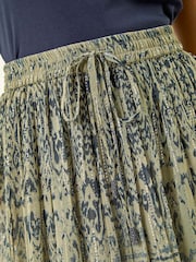Roman Green Petite Metallic Print Tie Front Skirt - Image 5 of 5