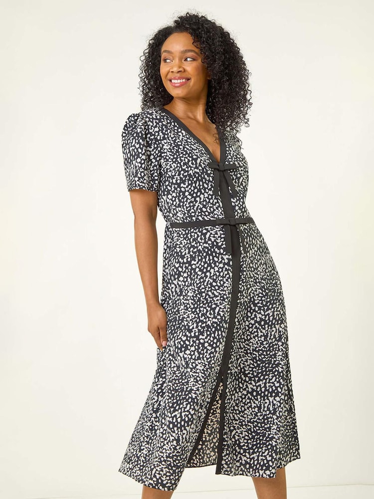 Roman Petite Contrast Bow Midi Dress - Imagen 1 de 5 Roman Petite Contrast Bow Midi Dress - Imagen 1 de 5