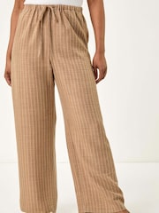 Roman Natural Petite Petite Stripe Pull On Stretch Trouser - Image 4 of 5