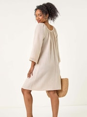 Roman Natural Petite Lace Trim Dress - Image 3 of 5