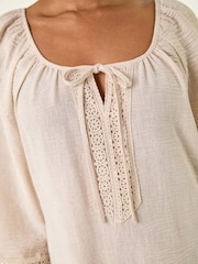Roman Natural Petite Lace Trim Dress - Image 5 of 5