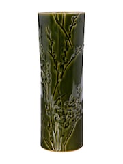 Laura Ashley Green Tall Reactive Glaze Pussy Willow Vase - Image 1 of 4