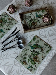 Laura Ashley Set of 4 Gold Antiqued Attleton Glass Placemats - Image 1 of 6