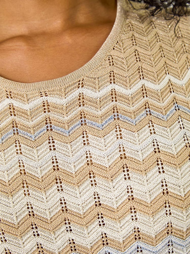 Natural - Roman Petite Chevron Knitted Midi Dress - Imagen 5 de 5 Natural - Roman Petite Chevron Knitted Midi Dress - Imagen 5 de 5