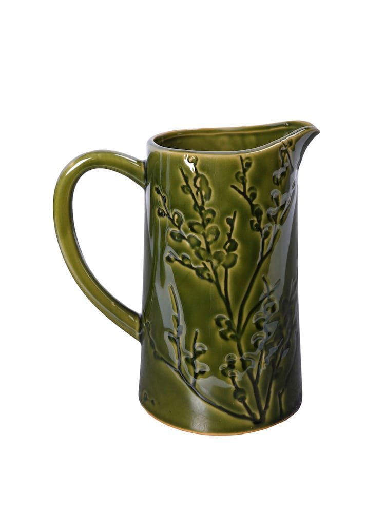 Laura Ashley Green Reactive Glaze Pussy Willow Jug - Image 2 of 4 Laura Ashley Green Reactive Glaze Pussy Willow Jug - Image 2 of 4