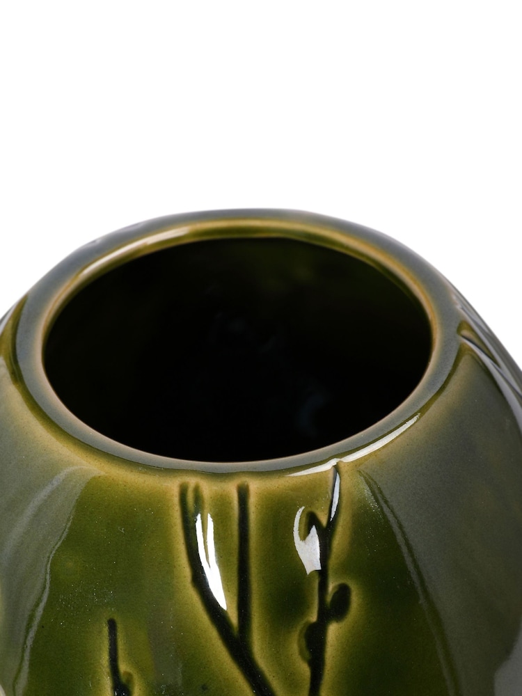 Laura Ashley Green Large Reactive Glaze Pussy Willow Vase - Image 3 of 3 Laura Ashley Green Large Reactive Glaze Pussy Willow Vase - Image 3 of 3