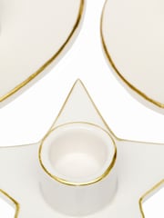 Laura Ashley White Set of 3 Circle, Heart & Star Candle Holders - Image 4 of 4