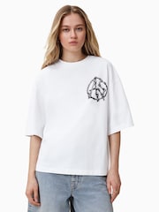 AllSaints White Anatomica Amelie 100% Organic Cotton T-Shirt - Image 1 of 6