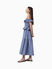 AllSaints Blue Halia Dress - Image 6 of 8