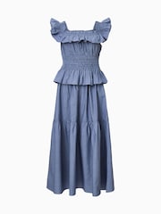 AllSaints Blue Halia Dress - Image 8 of 8