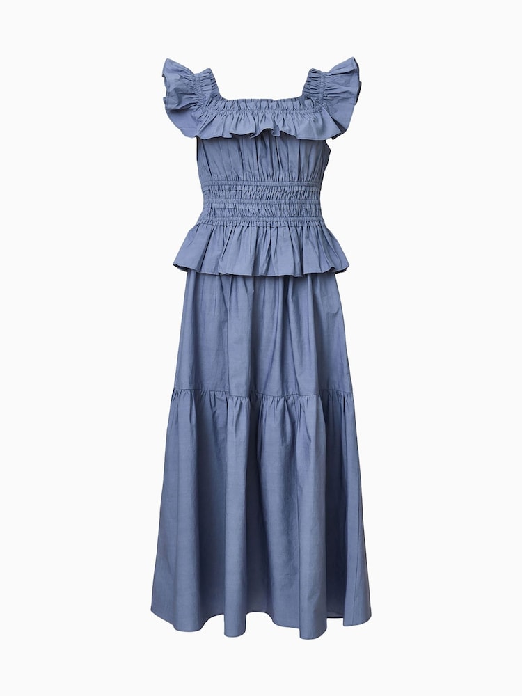 AllSaints Blue Halia Dress - Image 8 of 8