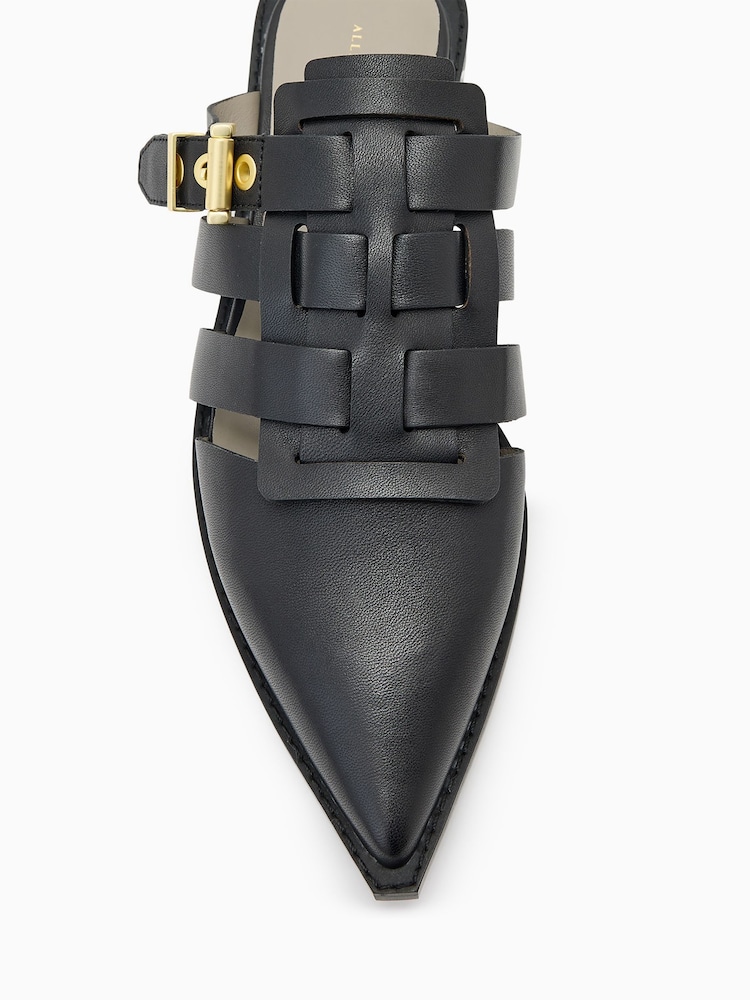 AllSaints Black Nala Mules - Image 4 of 5