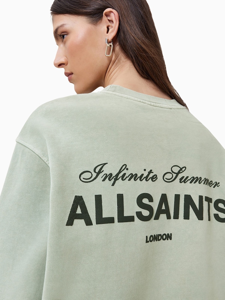 AllSaints Green Soleil Etta 100% Organic Cotton Sweat Top - Image 2 of 9