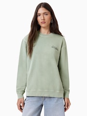 AllSaints Green Soleil Etta 100% Organic Cotton Sweat Top - Image 4 of 9