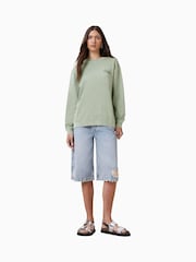 AllSaints Green Soleil Etta 100% Organic Cotton Sweat Top - Image 5 of 9