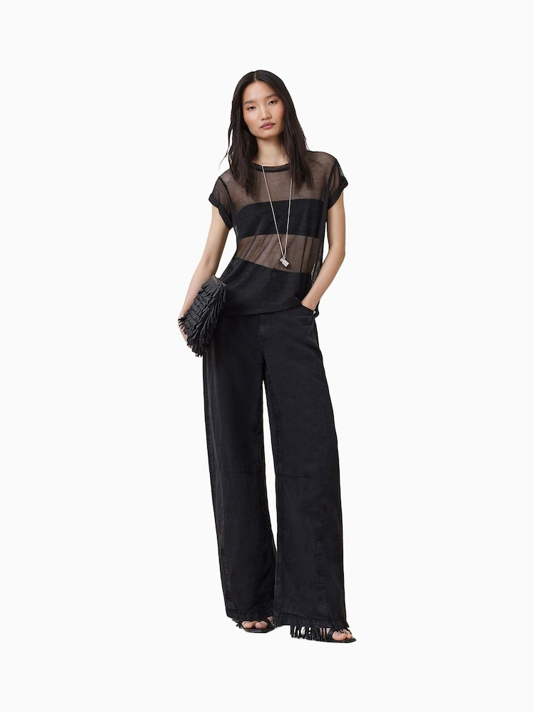 Preto - AllSaints Thea Sparkle Top - Imagem 1 de 6