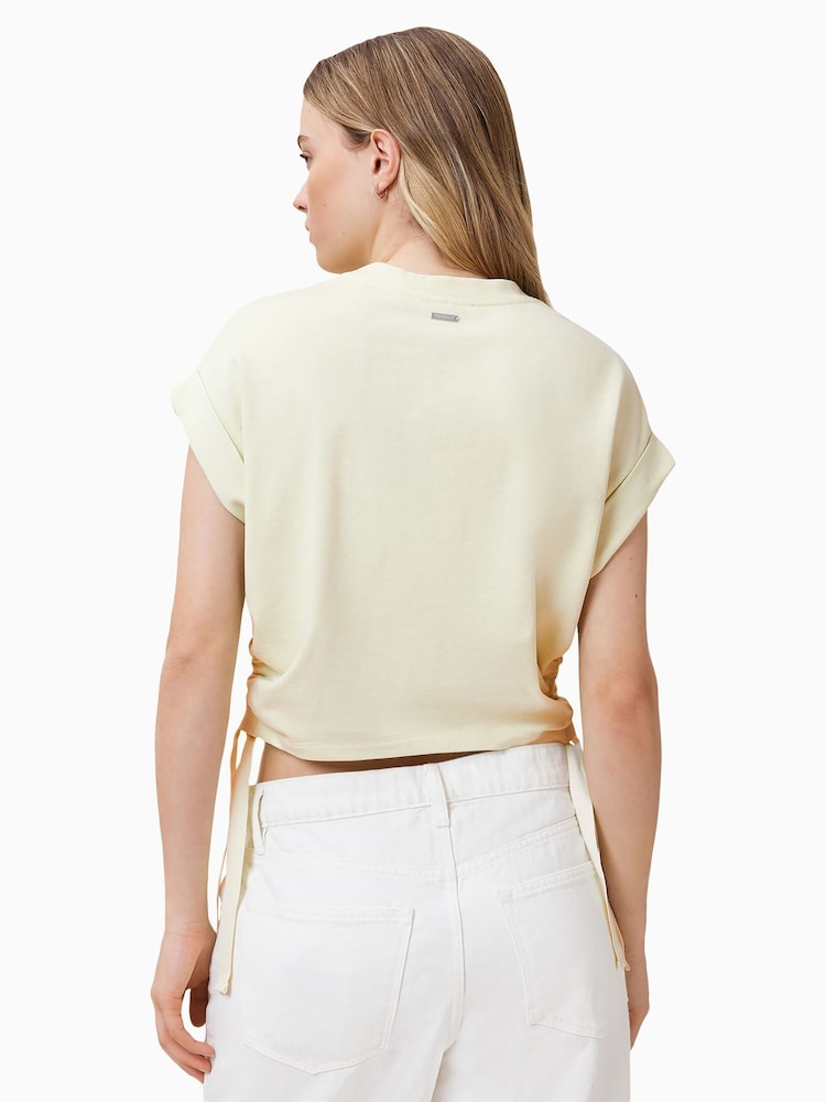 AllSaints Cream Mira Cotton T-Shirt - Image 2 of 7 AllSaints Cream Mira Cotton T-Shirt - Image 2 of 7