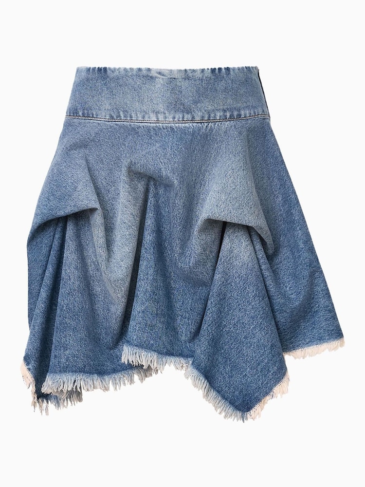 AllSaints Blue Crissy Denim 100% Cotton Skirt - Image 10 of 10