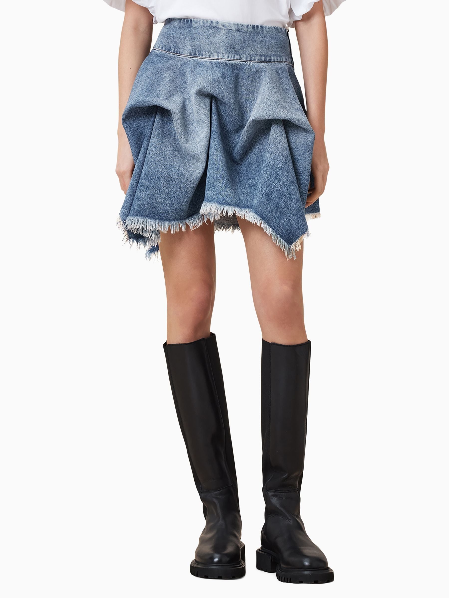 Buy AllSaints Blue Crissy Denim 100% Cotton Skirt from Next USA