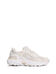 Tommy Hilfiger Natural Monogram Mesh Panel Cleat Trainers - Image 1 of 4