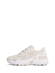 Tommy Hilfiger Natural Monogram Mesh Panel Cleat Trainers - Image 2 of 4