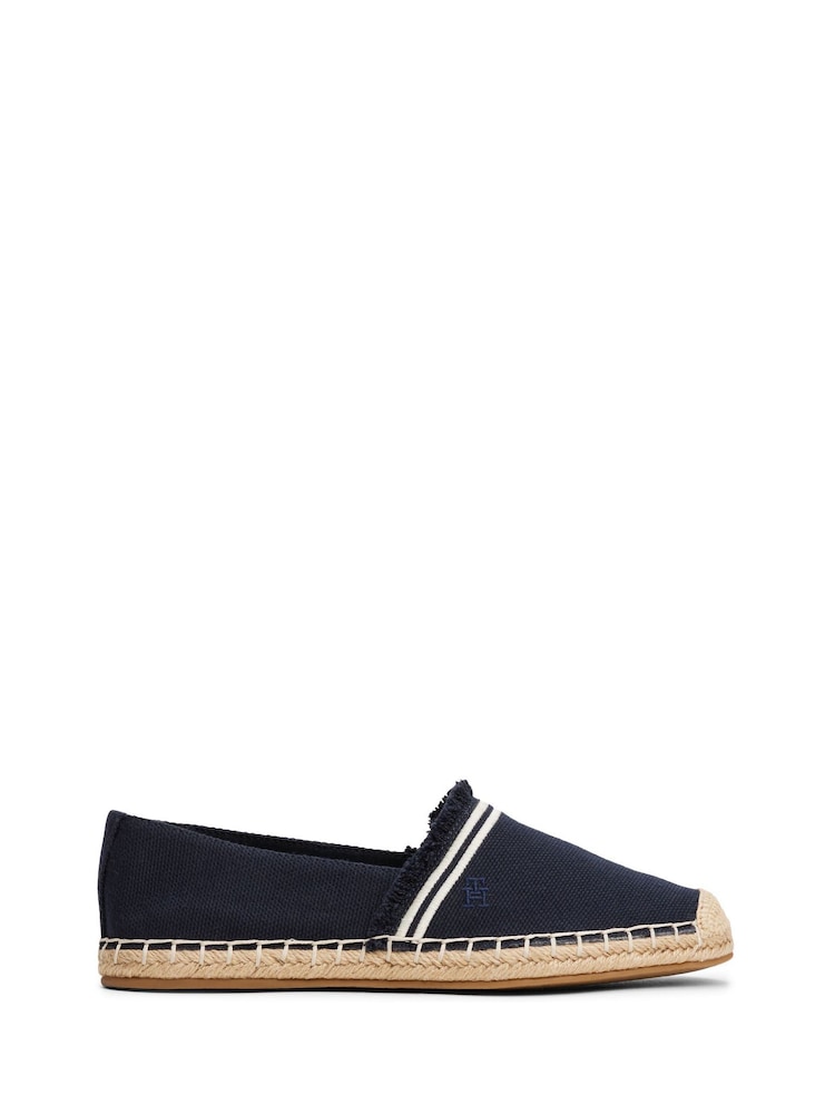 Tommy Hilfiger Blue Fringe Canvas Espadrilles - Image 1 of 4