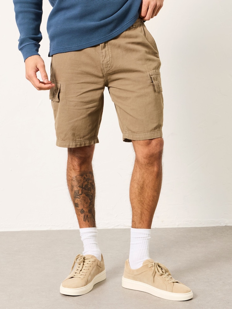 FatFace Brecon Dark Stone Garment Dye Cargo Shorts - Image 1 of 5 FatFace Brecon Dark Stone Garment Dye Cargo Shorts - Image 1 of 5