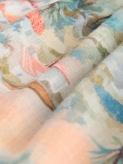 Blått hus Print - Kortermet minikjole med knapper og lin - Bilde 6 av 7