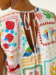 Roman White Holiday Print Blouses - Image 5 of 5