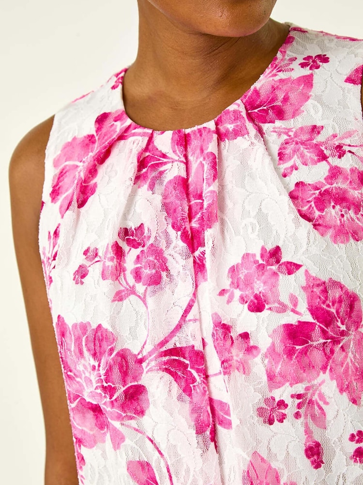 Roman Floral Print Lace Swing Stretch Dress - Imagen 5 de 5 Roman Floral Print Lace Swing Stretch Dress - Imagen 5 de 5