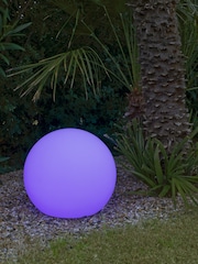 New Garden White Outdoor Buly Lighted Ball 30cm Solar Charging with Rechargeable Battery - Image 1 of 6