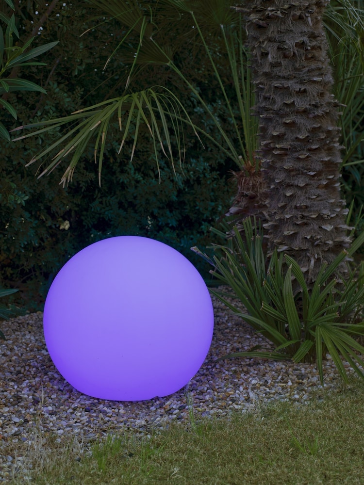 New Garden White Outdoor Buly Lighted Ball 30cm Solar Charging with Rechargeable Battery - Image 1 of 6