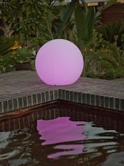 New Garden White Outdoor Buly Lighted Ball 30cm Solar Charging with Rechargeable Battery - Image 2 of 6