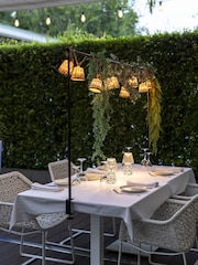 New Garden Natural Handcrafted Solar Garland with Natural Fibre Lampshades - Image 2 of 6