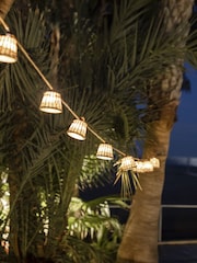 New Garden Natural Handcrafted Solar Garland with Natural Fibre Lampshades - Image 3 of 6