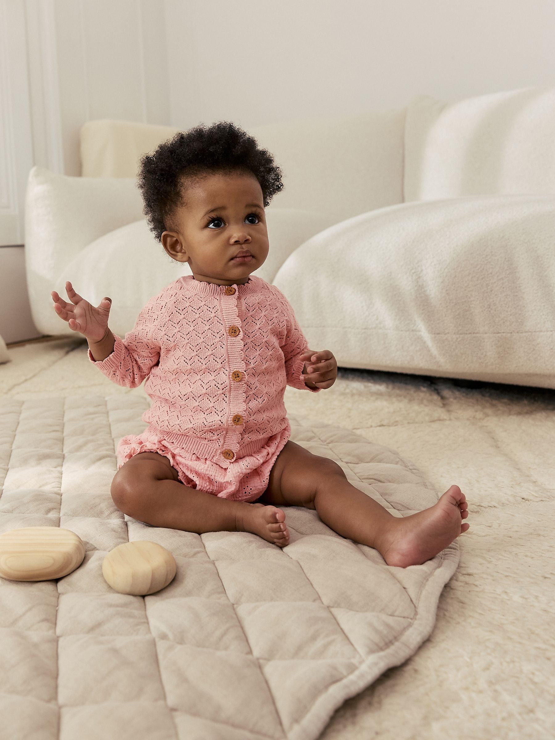 Buy Pink knitted baby cardigan and knickers 2 Piece Set (0mths