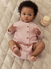 Pink knitted baby cardigan and knickers 2 Piece Set (0mths-2yrs) - Image 2 of 4