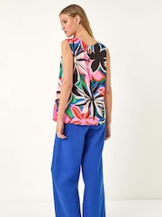 Roman Pink Floral Print Vest Top - Image 3 of 5